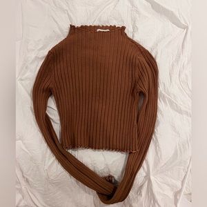 princess polly Brown mock neck long sleeve